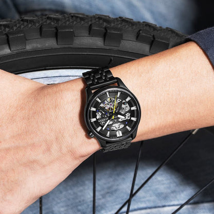 RUIMAS Men's Watch Stainless Steel Automatic Mechanical Wristwatches Luxury Business Man Watches 5ATM Luminous Male Clock 6770-1