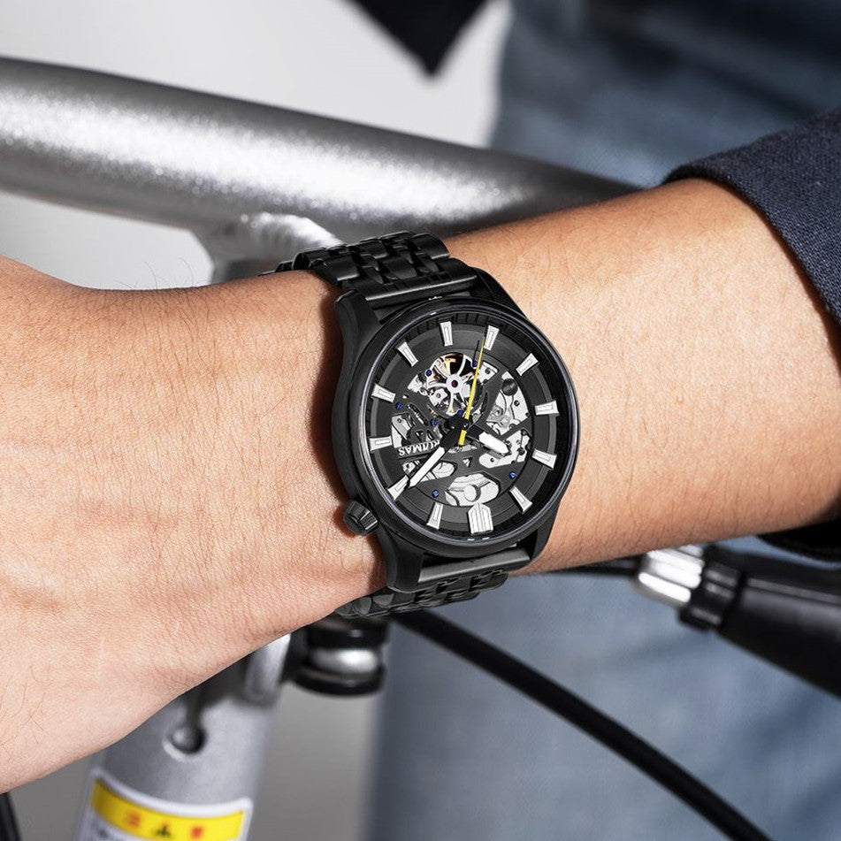 RUIMAS Men's Watch Stainless Steel Automatic Mechanical Wristwatches Luxury Business Man Watches 5ATM Luminous Male Clock 6770-2