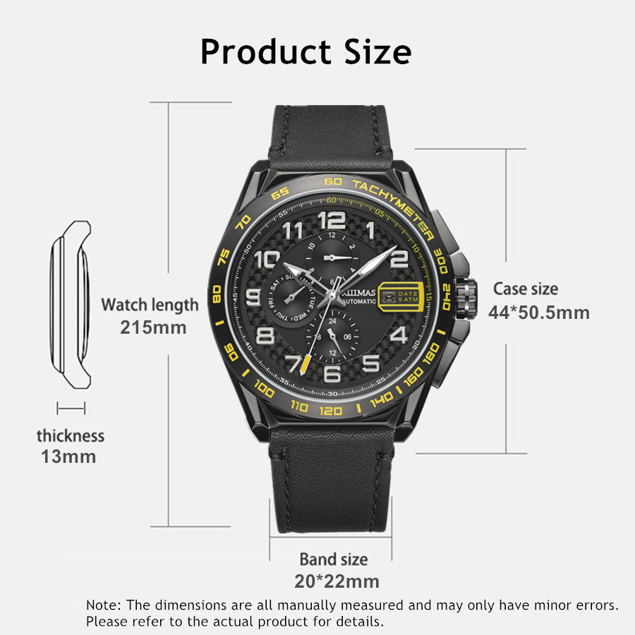 RUIMAS Luxury Men Watches Automatic Mechanical Watch Fashion Sport Casual Wristwatch Leather Strap Luminous Date Male Clock 6771-5