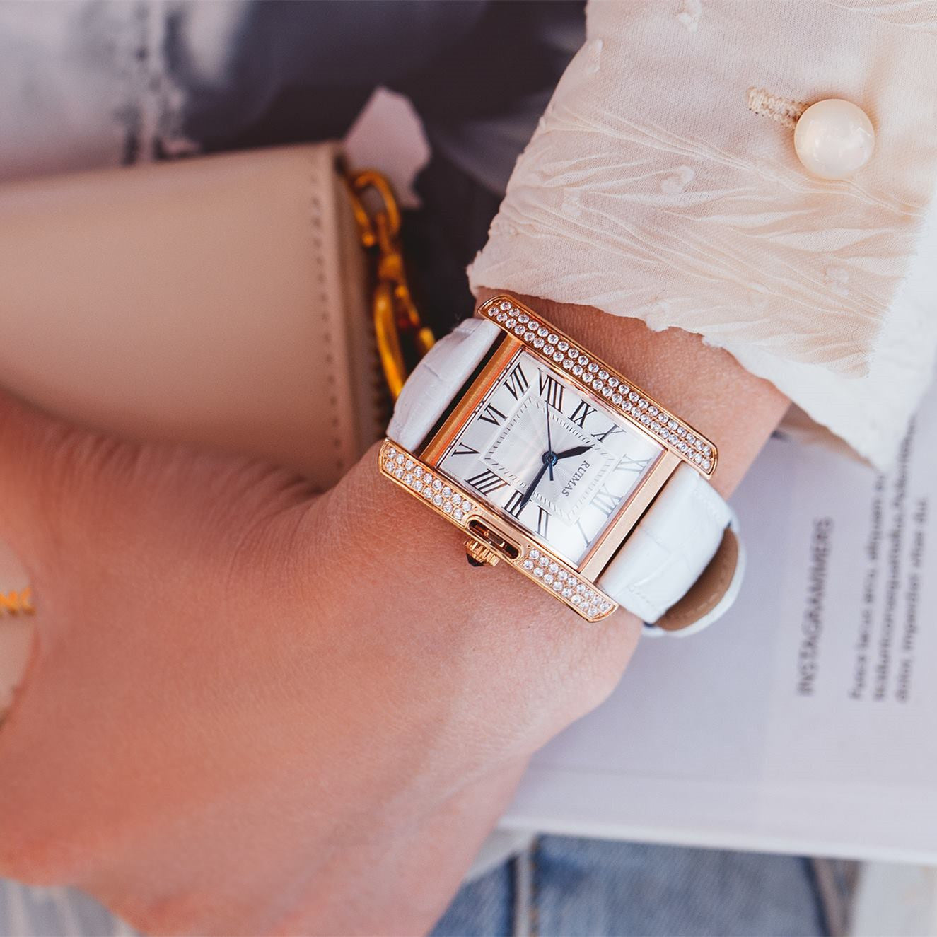 RUIMAS Fashion Automatic Mechanical Watch for Women Luxury Leather Ladies Wristwatch Waterproof Female Clock Reloj Mujer 6773-6