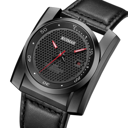 RUIMAS Luxury Men Watches Automatic Mechanical Wrist Watch for Mens Fashion Leather Business Casual Clock Montre Homme 6775-10