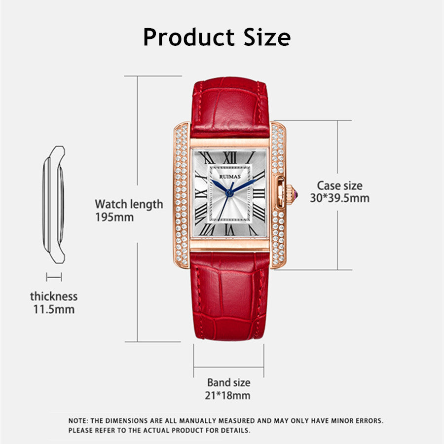 RUIMAS Fashion Automatic Mechanical Watch for Women Luxury Leather Ladies Wristwatch Waterproof Female Clock Reloj Mujer 6773-7