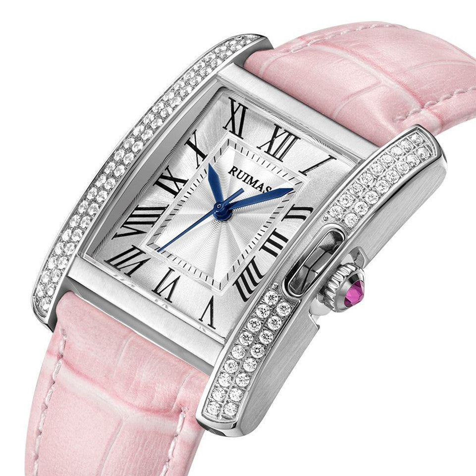 RUIMAS Fashion Automatic Mechanical Watch for Women Luxury Leather Ladies Wristwatch Waterproof Female Clock Reloj Mujer 6773-11