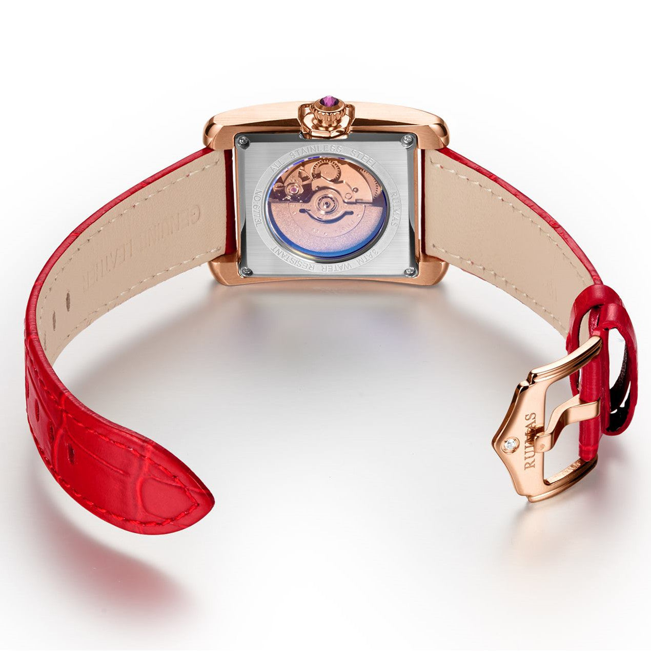 RUIMAS Fashion Automatic Mechanical Watch for Women Luxury Leather Ladies Wristwatch Waterproof Female Clock Reloj Mujer 6773-13