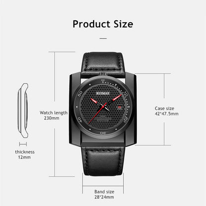 RUIMAS Luxury Men Watches Automatic Mechanical Wrist Watch for Mens Fashion Leather Business Casual Clock Montre Homme 6775-5