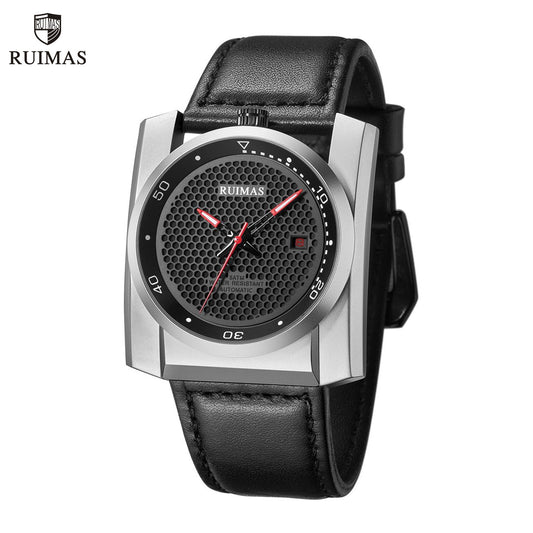 RUIMAS Luxury Men Watches Automatic Mechanical Wrist Watch for Mens Fashion Leather Business Casual Clock Montre Homme 6775-0
