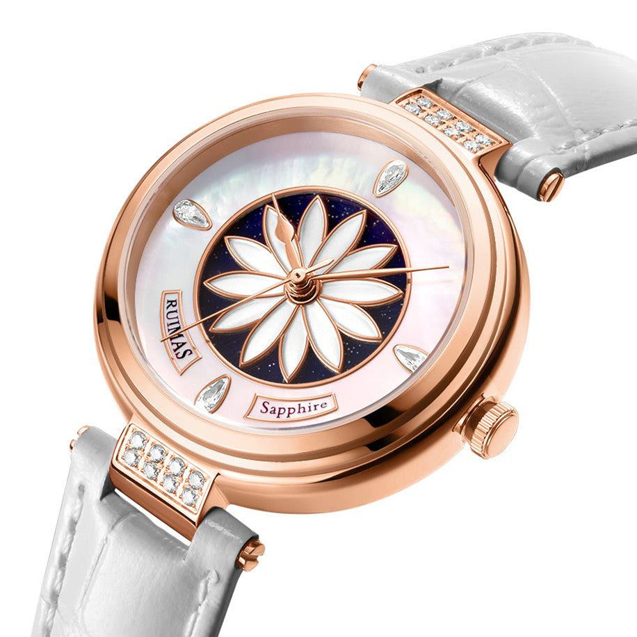 RUIMAS Women's Watch Automatic Mechanical Watches Sapphire Ladies Clock Top Brand Luxury Fashion Female Wristwatch Leather 6776-9