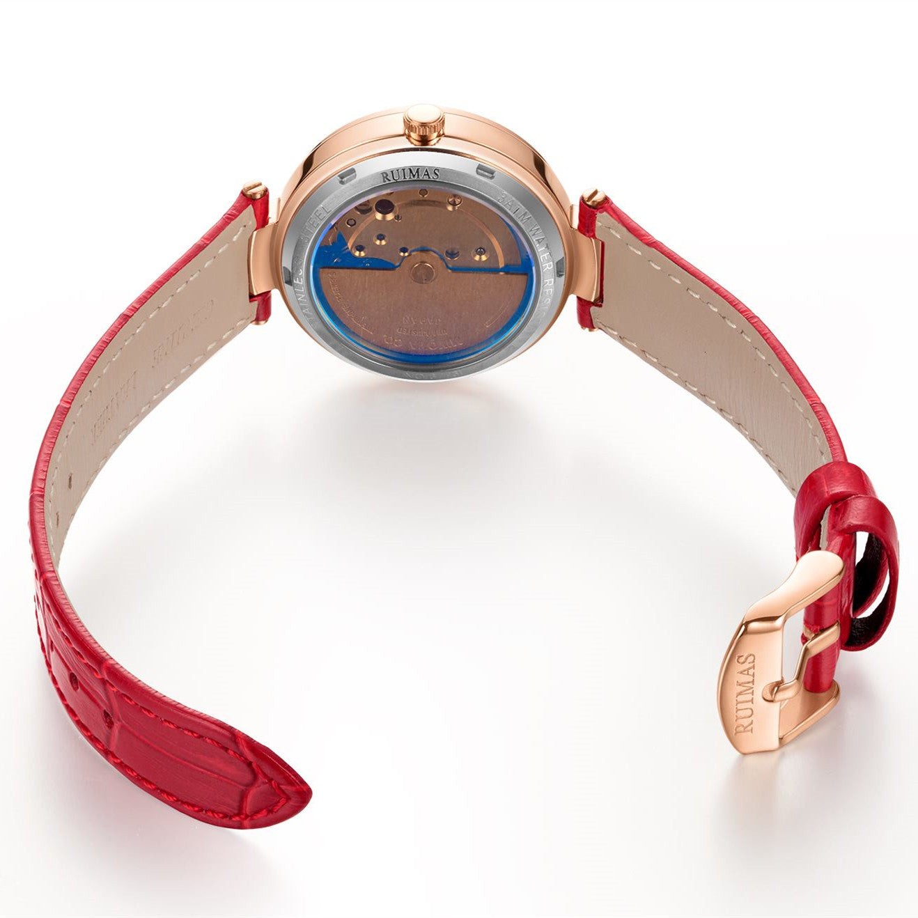 RUIMAS Women's Watch Automatic Mechanical Watches Sapphire Ladies Clock Top Brand Luxury Fashion Female Wristwatch Leather 6776-11