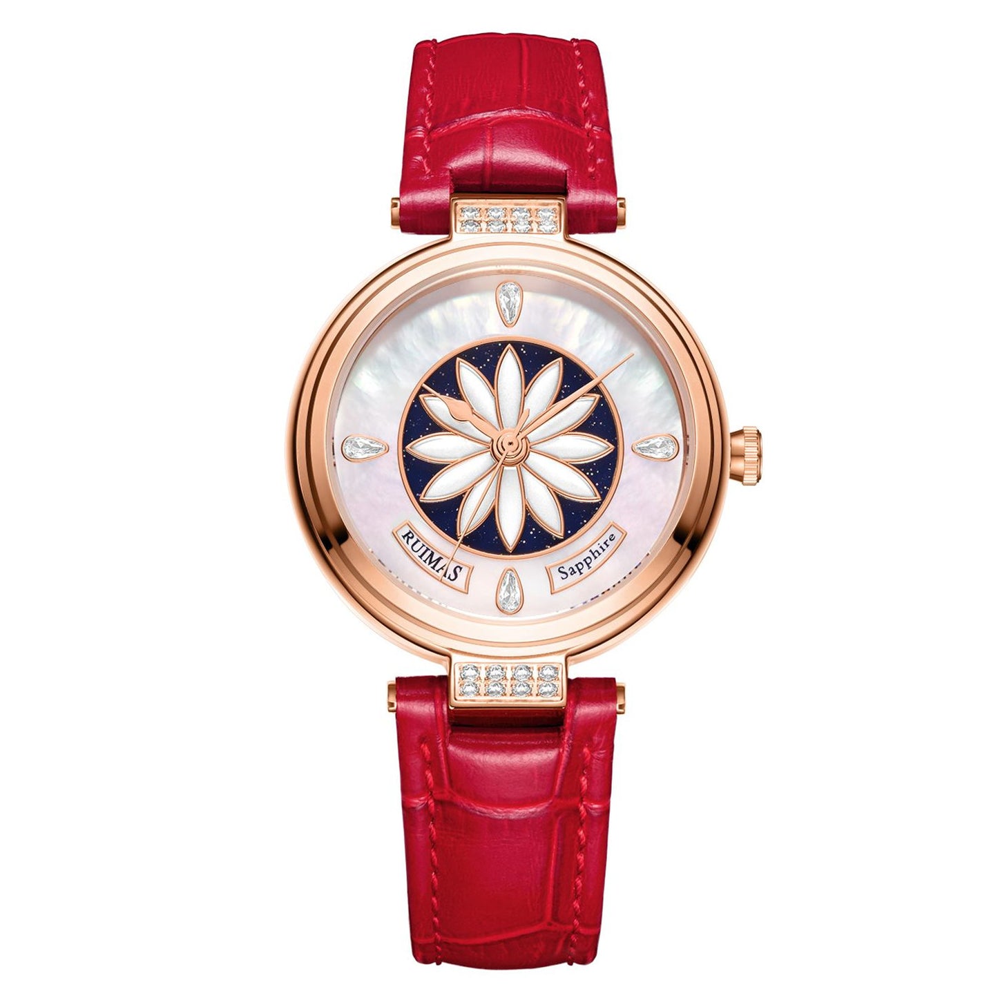 RUIMAS Women's Watch Automatic Mechanical Watches Sapphire Ladies Clock Top Brand Luxury Fashion Female Wristwatch Leather 6776-7