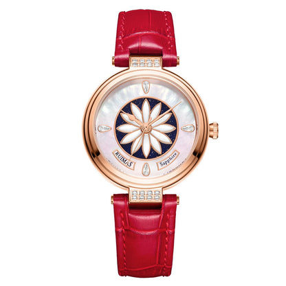 RUIMAS Women's Watch Automatic Mechanical Watches Sapphire Ladies Clock Top Brand Luxury Fashion Female Wristwatch Leather 6776-7