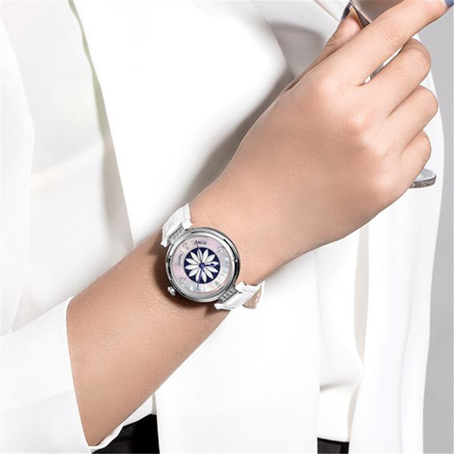 RUIMAS Women's Watch Automatic Mechanical Watches Sapphire Ladies Clock Top Brand Luxury Fashion Female Wristwatch Leather 6776-3