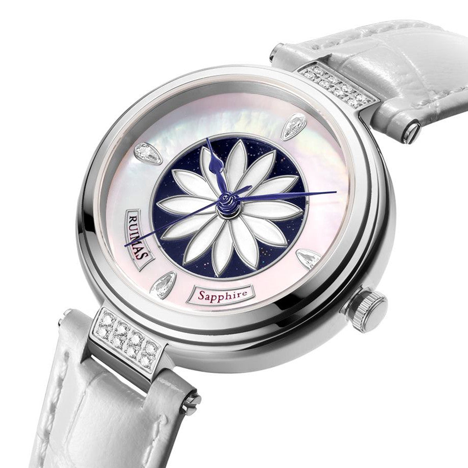 RUIMAS Women's Watch Automatic Mechanical Watches Sapphire Ladies Clock Top Brand Luxury Fashion Female Wristwatch Leather 6776-10
