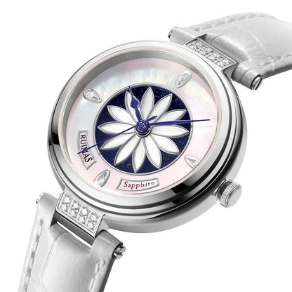 RUIMAS Women's Watch Automatic Mechanical Watches Sapphire Ladies Clock Top Brand Luxury Fashion Female Wristwatch Leather 6776-10