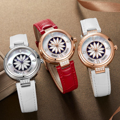 RUIMAS Women's Watch Automatic Mechanical Watches Sapphire Ladies Clock Top Brand Luxury Fashion Female Wristwatch Leather 6776-6