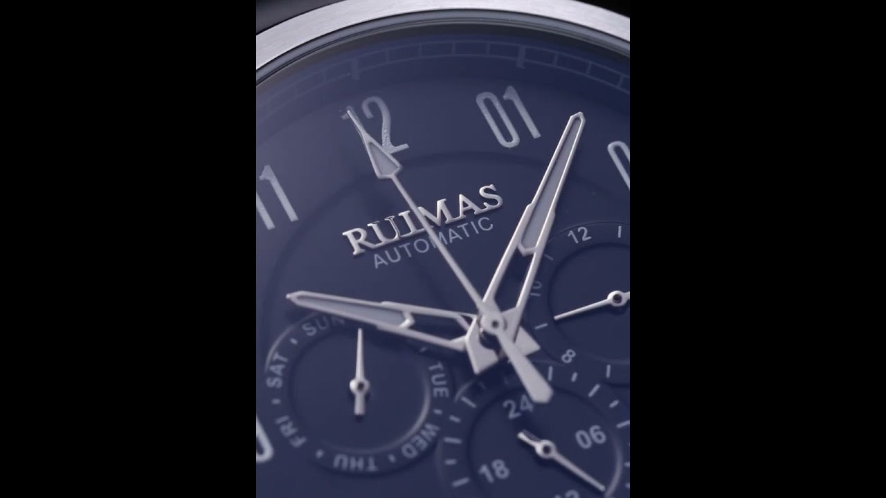 RUIMAS Luxury Casual Sport Watch for Men's Automatic Mechanical Watches Leather Luminous Man Clock Wrist Watch Chronograph 6785-11