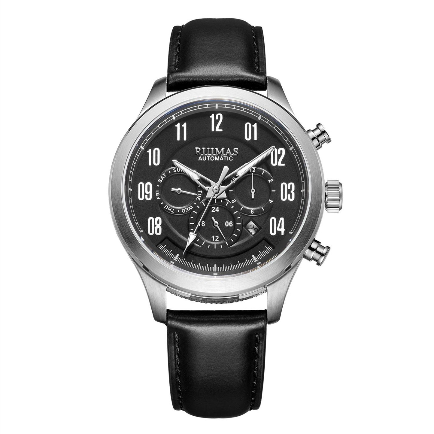 RUIMAS Luxury Casual Sport Watch for Men's Automatic Mechanical Watches Leather Luminous Man Clock Wrist Watch Chronograph 6785-6