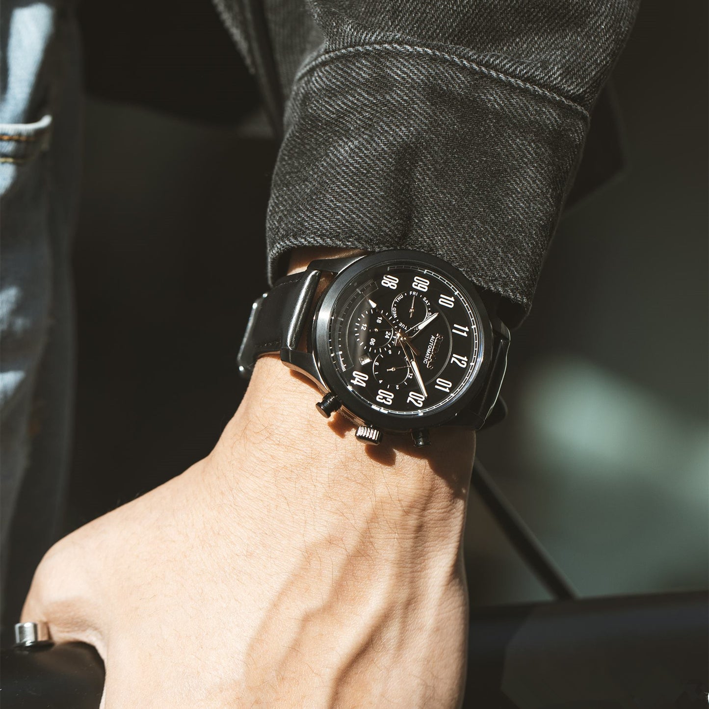 RUIMAS Luxury Casual Sport Watch for Men's Automatic Mechanical Watches Leather Luminous Man Clock Wrist Watch Chronograph 6785-2