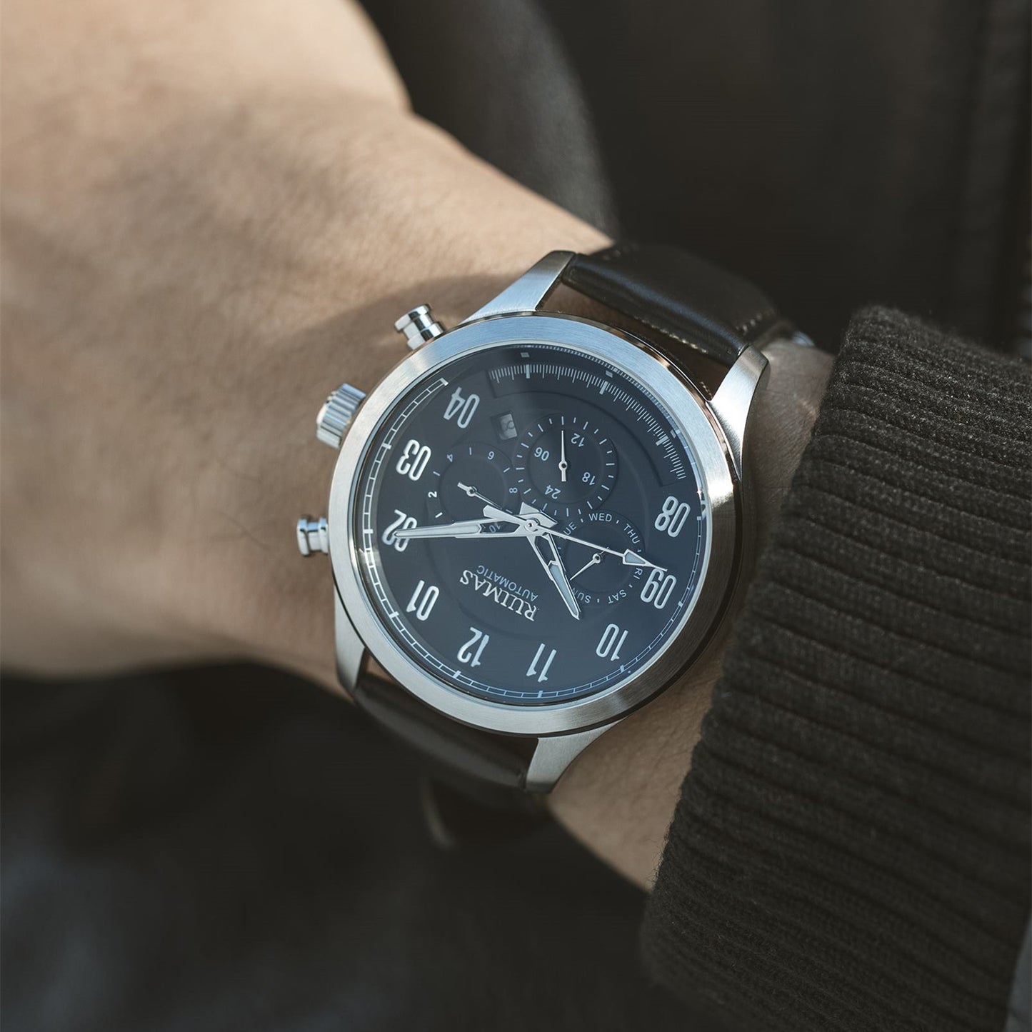 RUIMAS Luxury Casual Sport Watch for Men's Automatic Mechanical Watches Leather Luminous Man Clock Wrist Watch Chronograph 6785-1