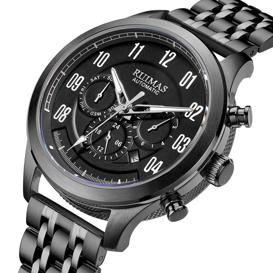 RUIMAS Watch Men Automatic Mechanical Watches Stainless Steel Luminous Business Wristwatch Top Brand Luxury Male Clock 6785-8