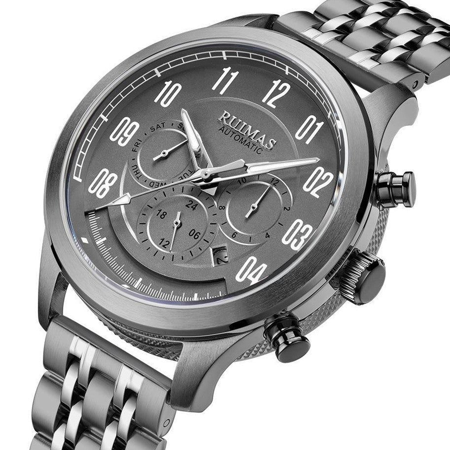 RUIMAS Watch Men Automatic Mechanical Watches Stainless Steel Luminous Business Wristwatch Top Brand Luxury Male Clock 6785-9