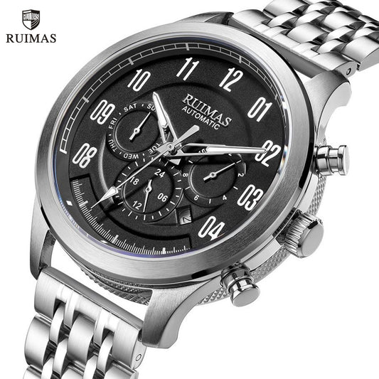 RUIMAS Watch Men Automatic Mechanical Watches Stainless Steel Luminous Business Wristwatch Top Brand Luxury Male Clock 6785-0