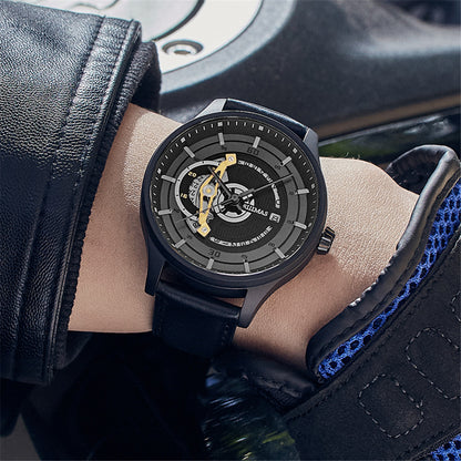 RUIMAS Mens Watches Luxury Fashion Sports Wristwatch Leather Strap Men's Army Military Watch Automatic Mechanical Man Clock 6786-3