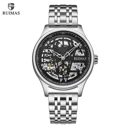 RUIMAS Watches for Men Top Brand Luxury Mechanical Chronograph Clock Stainless Steel Casual Wrist Watch Man Business Watch 6787-0