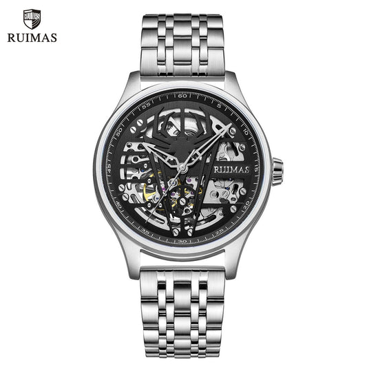 RUIMAS Watches for Men Top Brand Luxury Mechanical Chronograph Clock Stainless Steel Casual Wrist Watch Man Business Watch 6787-0