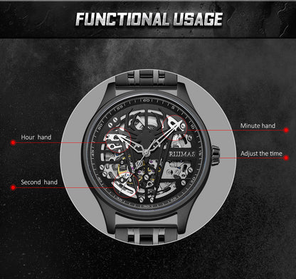 RUIMAS Watches for Men Top Brand Luxury Mechanical Chronograph Clock Stainless Steel Casual Wrist Watch Man Business Watch 6787-6