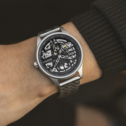 RUIMAS Watches for Men Top Brand Luxury Mechanical Chronograph Clock Stainless Steel Casual Wrist Watch Man Business Watch 6787-1