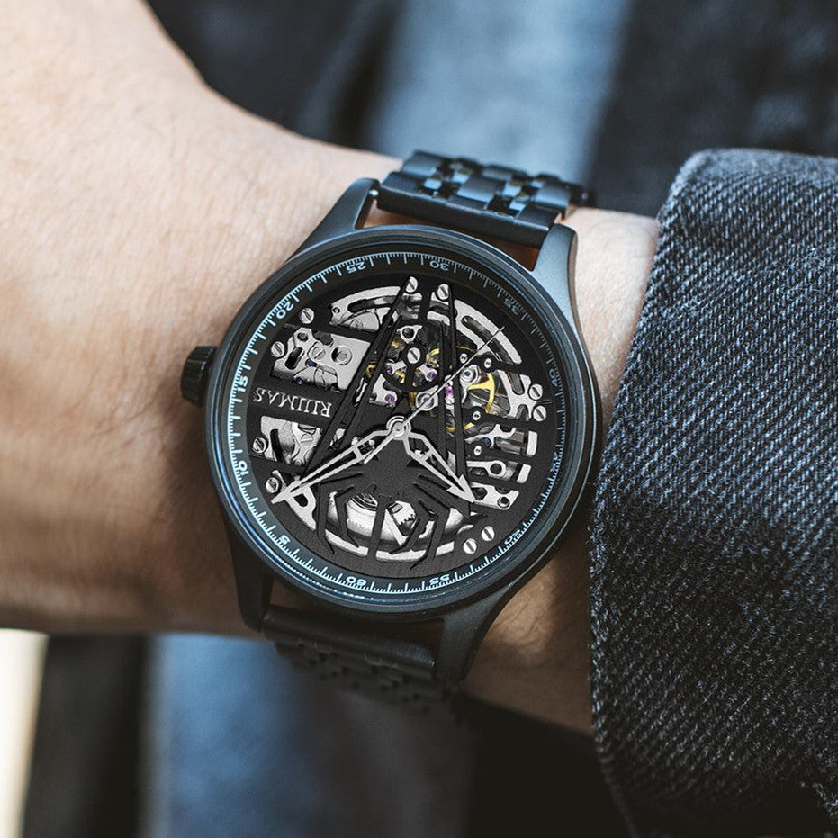 RUIMAS Watches for Men Top Brand Luxury Mechanical Chronograph Clock Stainless Steel Casual Wrist Watch Man Business Watch 6787-3