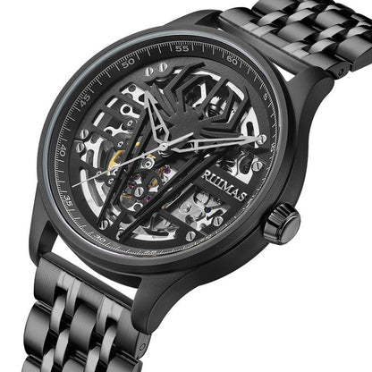 RUIMAS Watches for Men Top Brand Luxury Mechanical Chronograph Clock Stainless Steel Casual Wrist Watch Man Business Watch 6787-10