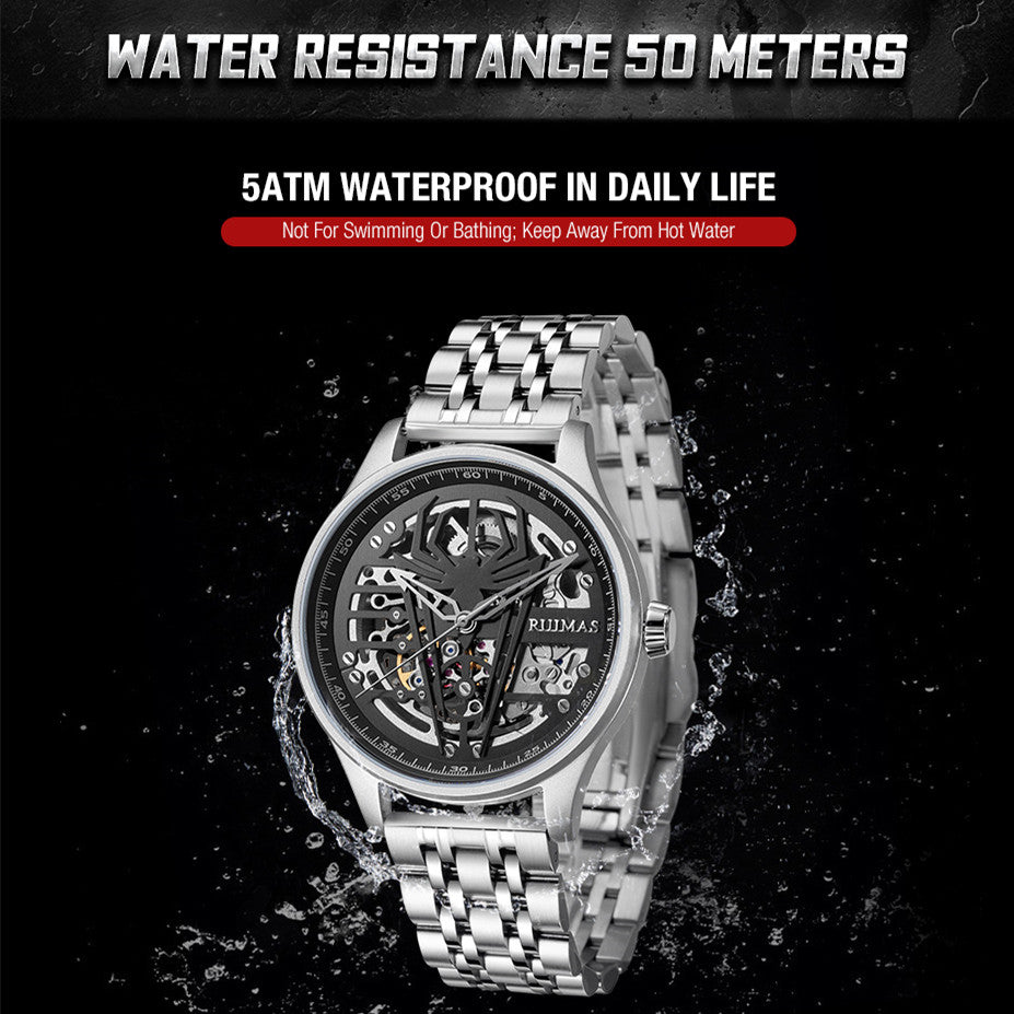 RUIMAS Watches for Men Top Brand Luxury Mechanical Chronograph Clock Stainless Steel Casual Wrist Watch Man Business Watch 6787-7