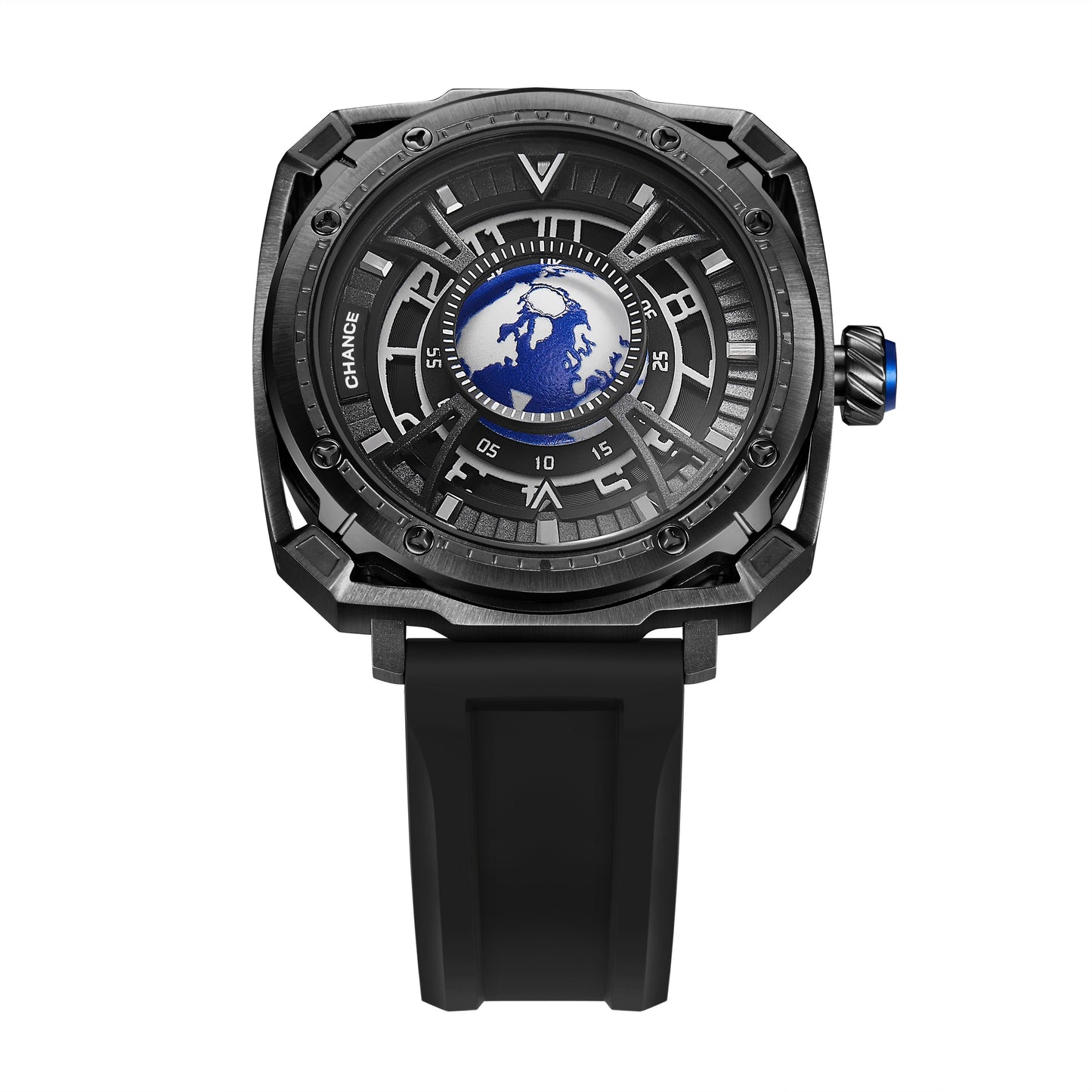 CHANCE Luxury Men Mechanical Wristwatch Automatic Watch Stainless Steel Case Sports Silicone Strap Luminous Watches Clock-7