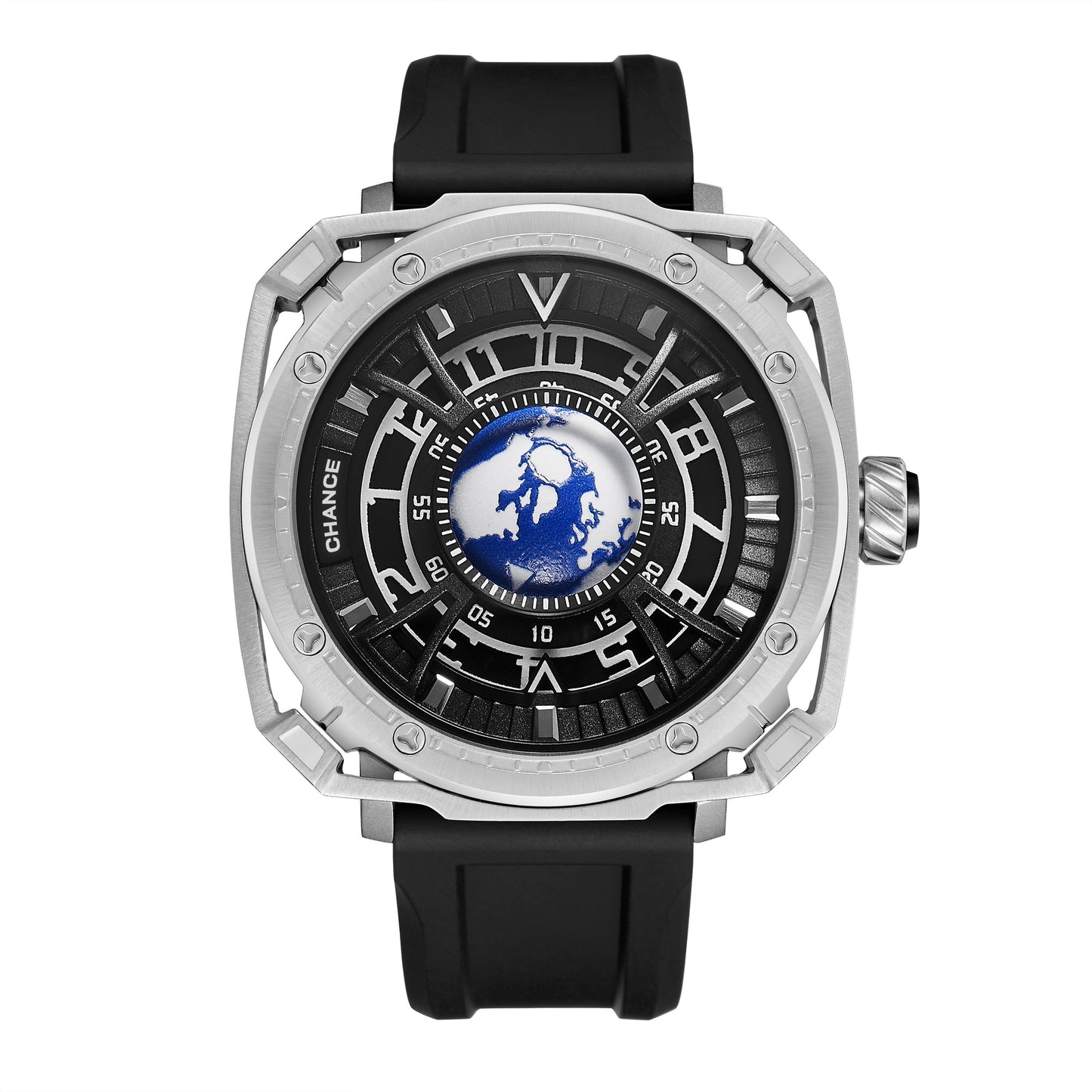 CHANCE Luxury Men Mechanical Wristwatch Automatic Watch Stainless Steel Case Sports Silicone Strap Luminous Watches Clock-11