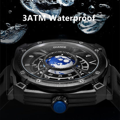 CHANCE Luxury Men Mechanical Wristwatch Automatic Watch Stainless Steel Case Sports Silicone Strap Luminous Watches Clock-4