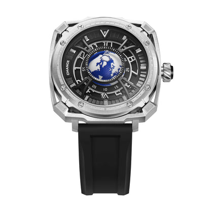 CHANCE Luxury Men Mechanical Wristwatch Automatic Watch Stainless Steel Case Sports Silicone Strap Luminous Watches Clock-8