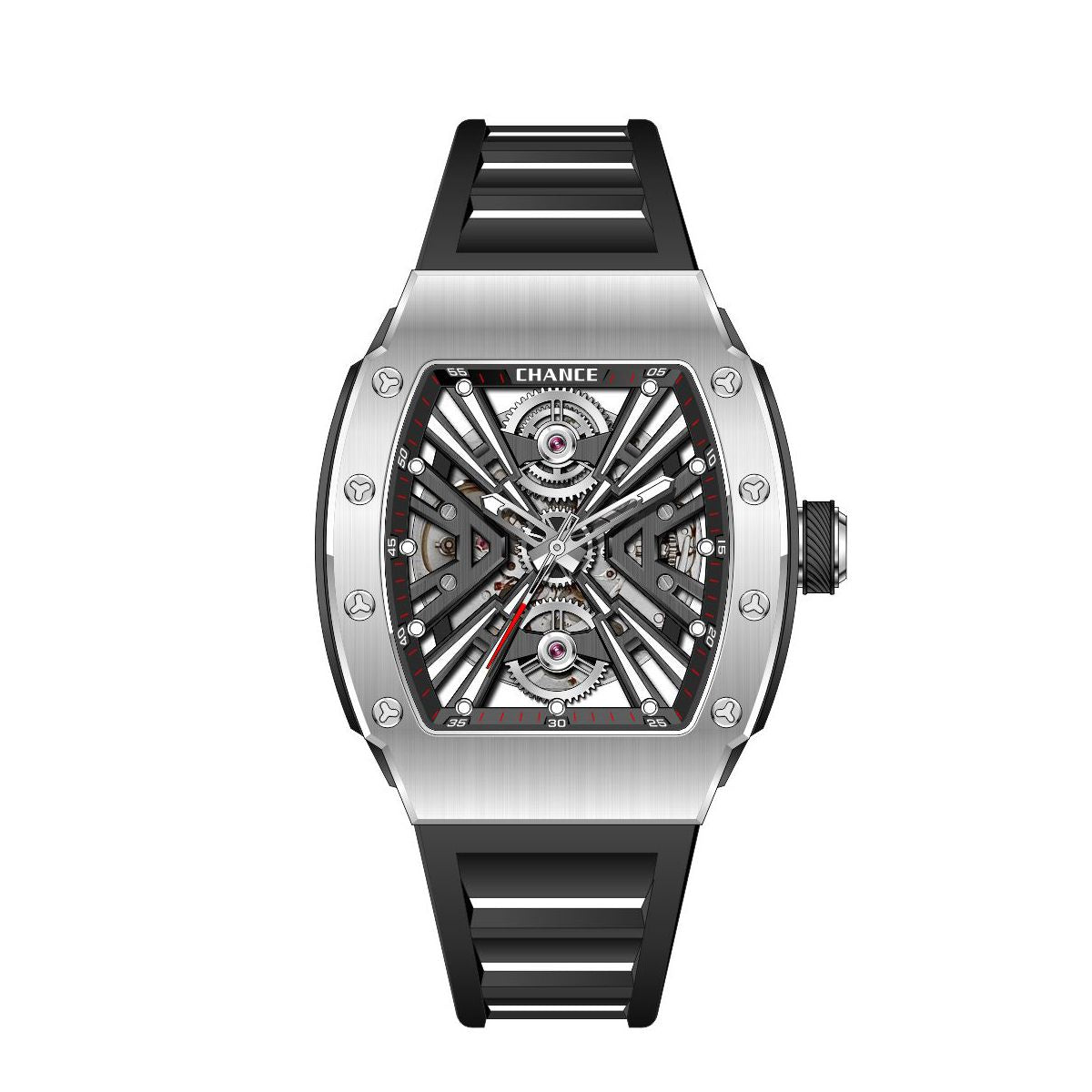 CHANCE Luxury Hollow Out Mechanical Watches for Men Waterproof Automatic Movement Watch Stainless Steel Sports Casual Wristwatch-1