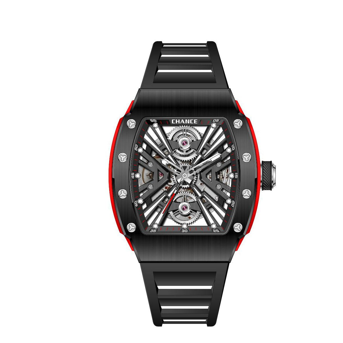 CHANCE Luxury Hollow Out Mechanical Watches for Men Waterproof Automatic Movement Watch Stainless Steel Sports Casual Wristwatch-0