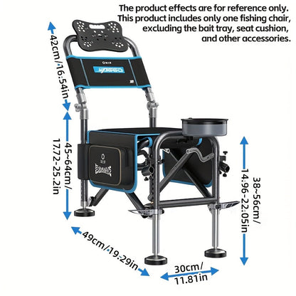 Portable Fishing Chair Adjustable Foldable Black Iron-1