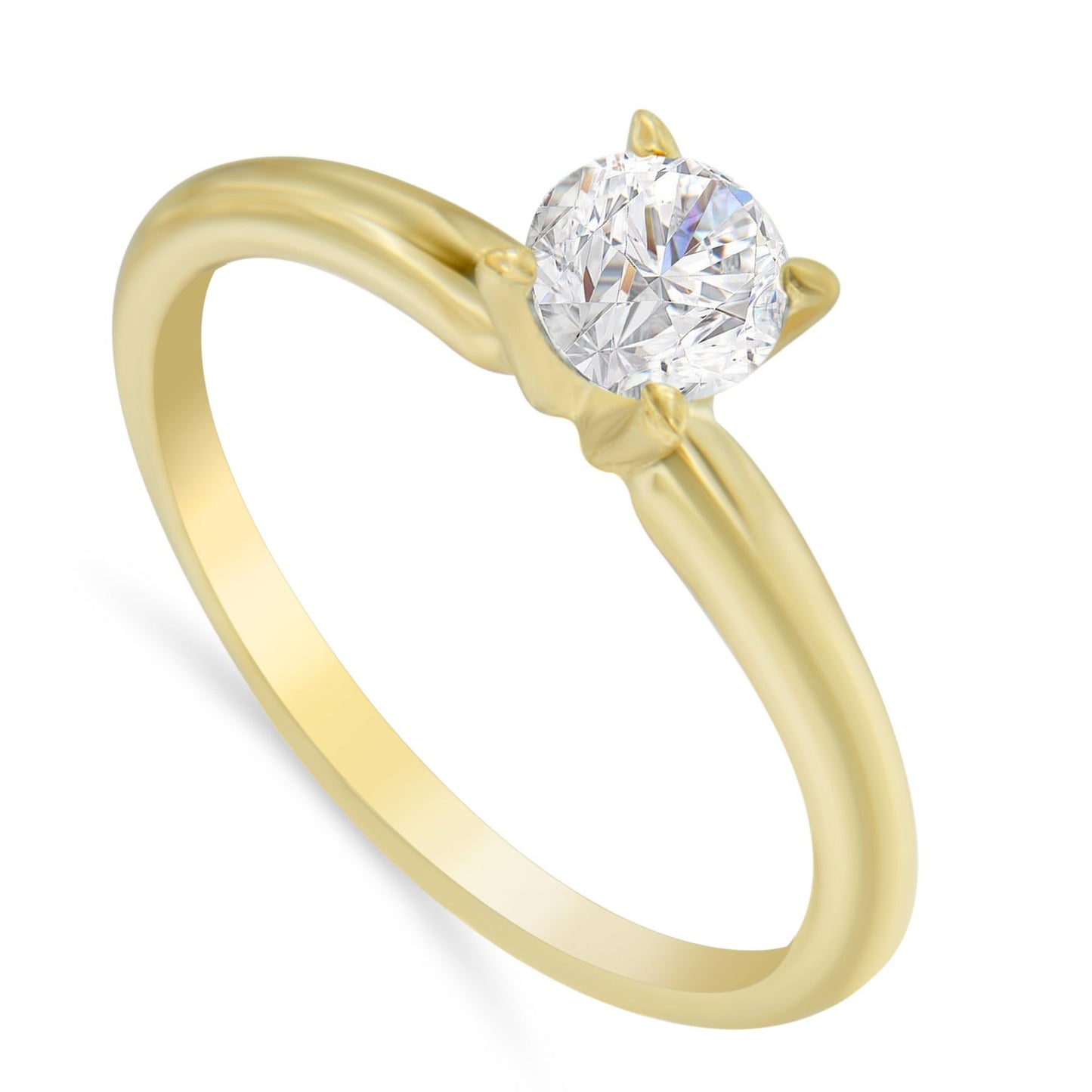 GIA Certified 14k Gold 1/2 Cttw Diamond Solitaire Engagement Ring (H Color, SI1 Clarity)-4