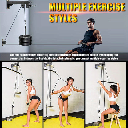 Wall Mounted Cable Pulley Gym System-3
