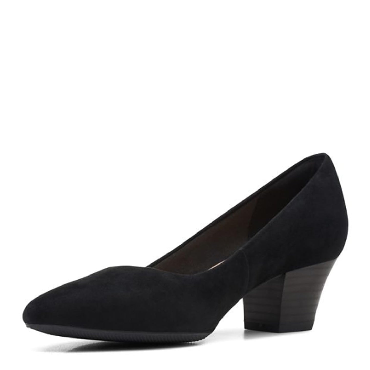 Clarks Women's Teresa Step Pump, Black Suede, 7
