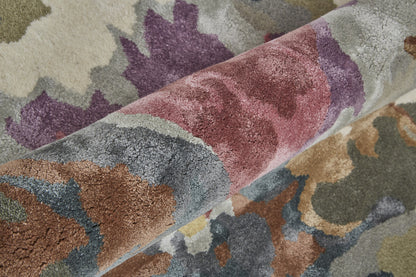 2' X 3' Pink and Green Wool Floral Hand Tufted Area Rug-8