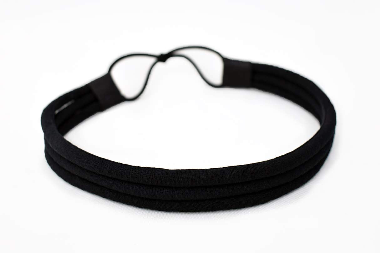 African Hair Piece | All Black 3 Strand Head Wrap | Black Headband | The Black Regent Headband | Everyday Headband | Elegant Afro Goth Diadem | Cloth & Cord