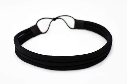 African Hair Piece | All Black 3 Strand Head Wrap | Black Headband | The Black Regent Headband | Everyday Headband | Elegant Afro Goth Diadem | Cloth & Cord