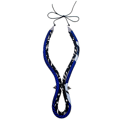 African Necklace for Men | Blue and Black Ankara Necklace | Men’s Corded Neck Tie | Men’s African Tie | Mens Tribal Jewelry | Black, Blue, White | Afrocentric Collar | Cloth & Cord