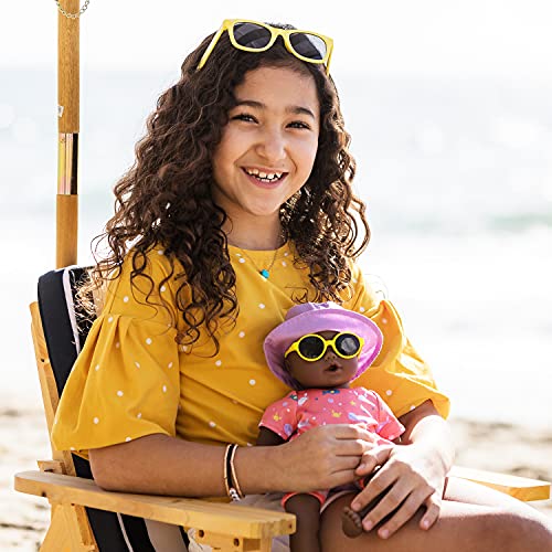 ADORA Beach Baby African American Doll with Sun-Activated Freckles, Clothes & Accessories Set, Adorable Baby Doll Made in Exclusive QuickDri Vinyl Birthday Gift for Ages 1+ - Baby Piper