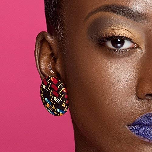 Large Ketepa Button Earrings | ketepa Fabric Earrings | African Wax Print Earrings | Afrocentric Jewelry | Cloth & Cord