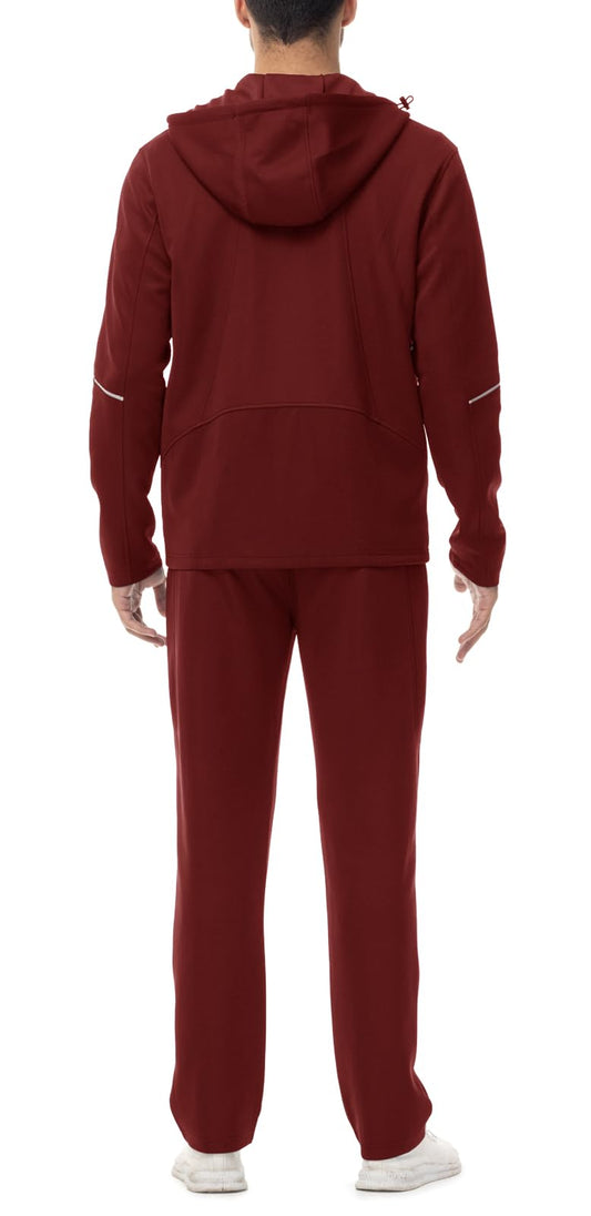 Rdruko Men's Hooded Sweatsuits Tracksuits 2 Piece Set Jogging Workout Running Jogger Athletic Track Sweat Suit Sets(Wine Red, US XXXL)